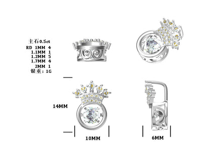 Crown Solitaire Moissanite Necklace