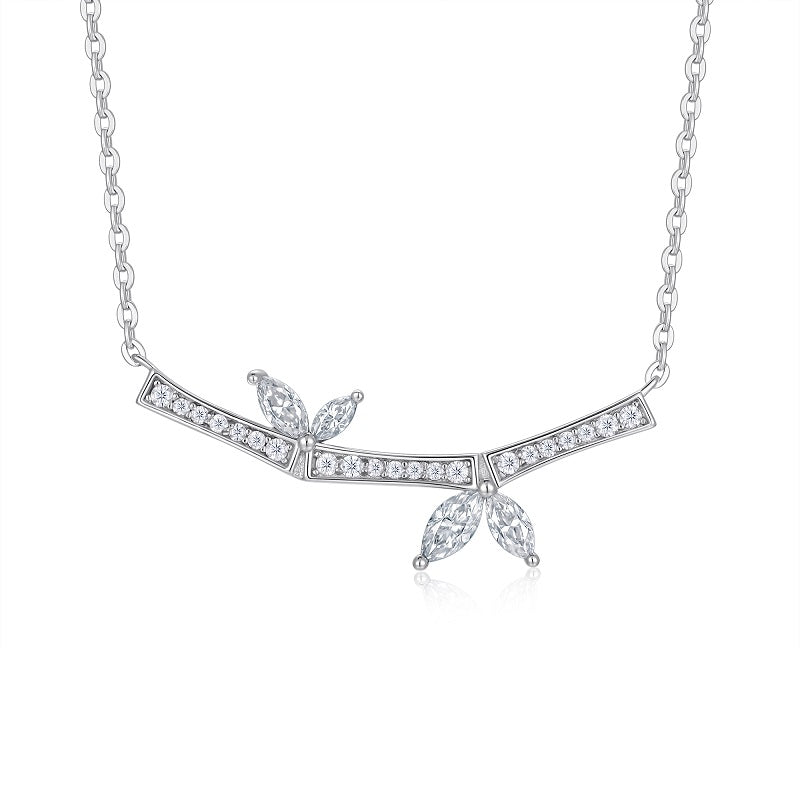 Floral Bar Moissanite Necklace