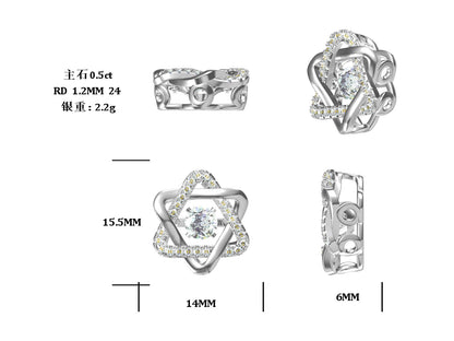 Interlocking Star Halo Moissanite Necklace