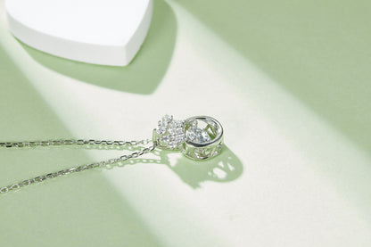 Crown Solitaire Moissanite Necklace