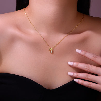 Gold Leaf Moissanite Necklace