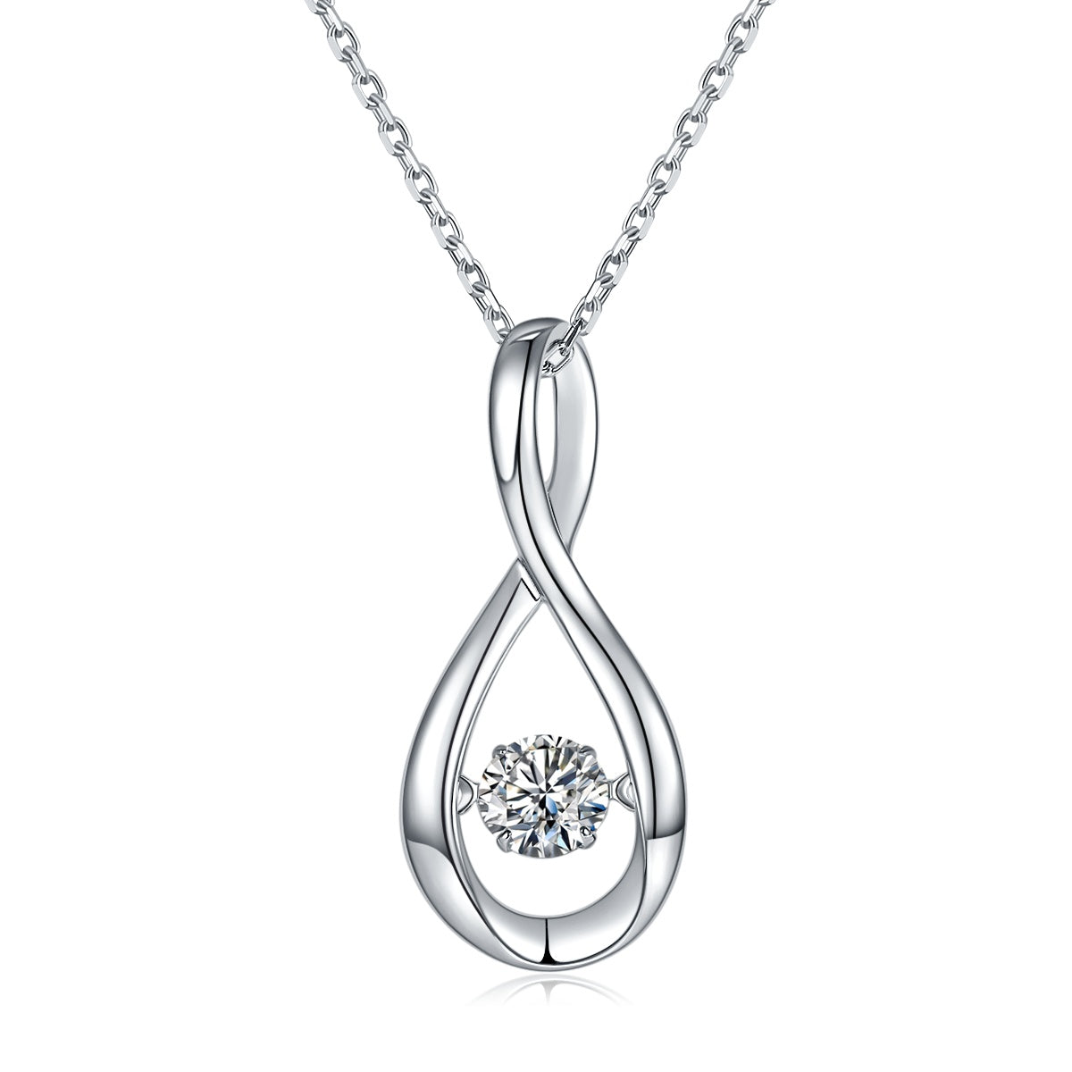 Infinity Drop Solitaire Moissanite Necklace