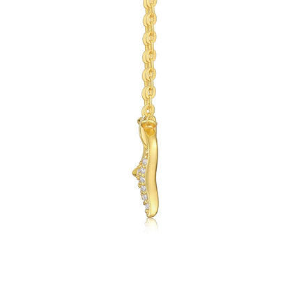 Gold Leaf Moissanite Necklace