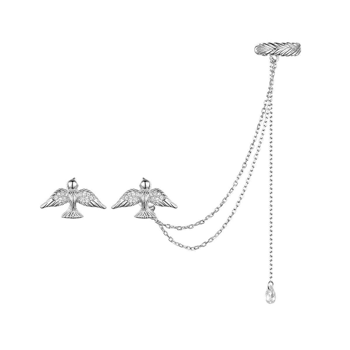 925 Sterling Silver Peace Dove Jewelry Set