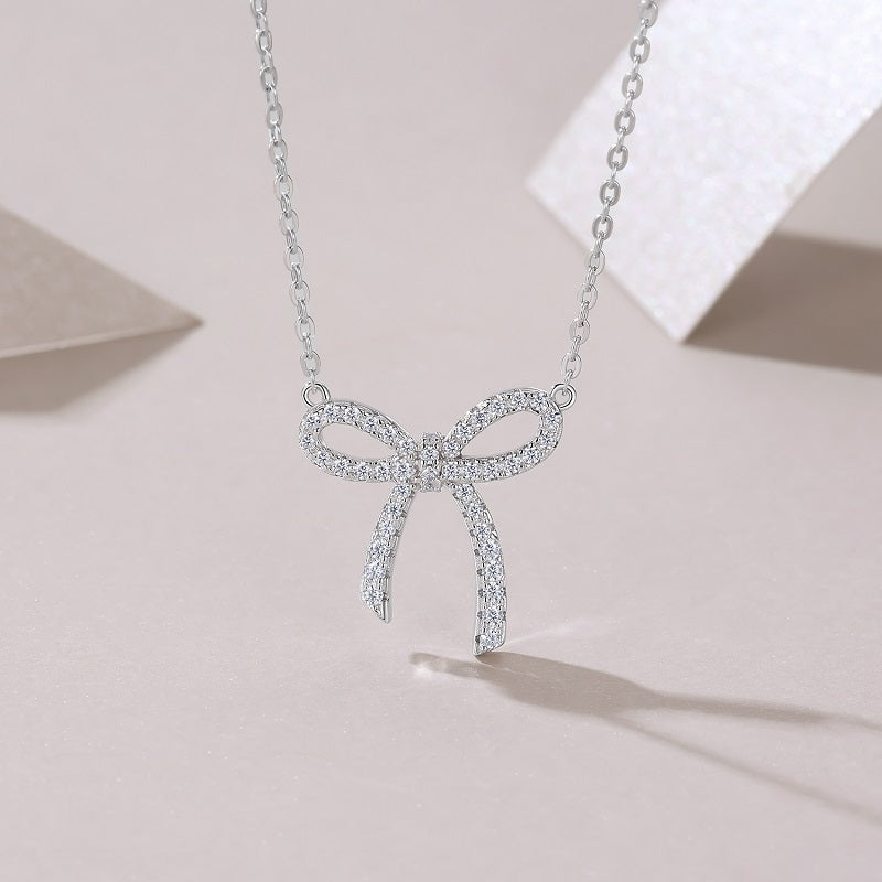 Bow Knot Moissanite Necklace