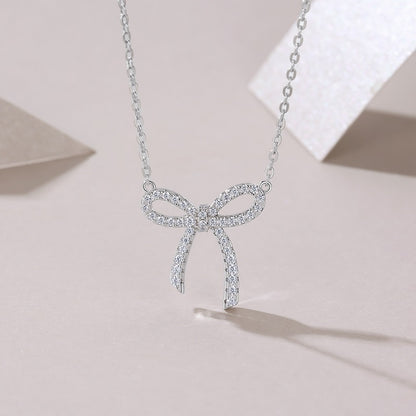 Bow Knot Moissanite Necklace