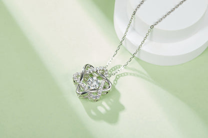 Interlocking Star Halo Moissanite Necklace