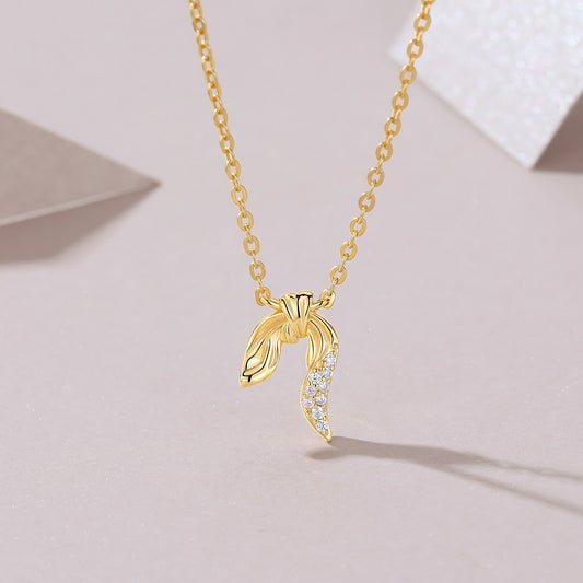Gold Leaf Moissanite Necklace
