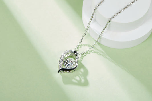 Heart Solitaire Moissanite Necklace