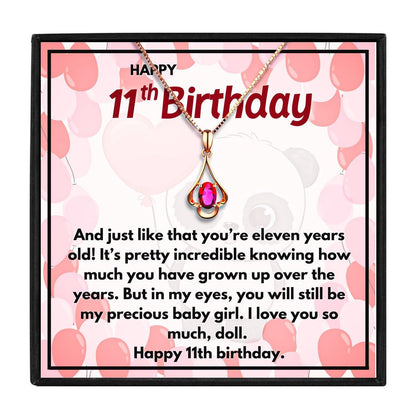 11th Birthday Gift Necklace For Little Birthday Girl for Christmas 2023 | 11th Birthday Gift Necklace For Little Birthday Girl - undefined | 11th, 11th birthday crystal necklace, 11th Birthday Necklace For Little Birthday Girl | From Hunny Life | hunnylife.com