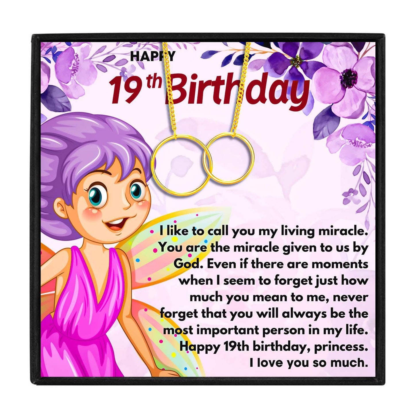19th Happy Birthday Cute Gift Necklace For Her in 2023 | 19th Happy Birthday Cute Gift Necklace For Her - undefined | 19th, 19th Birthday Gift Necklace | From Hunny Life | hunnylife.com