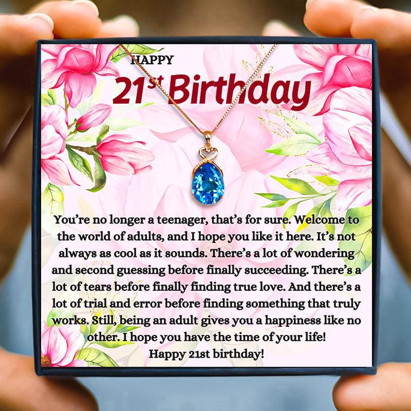 21st Birthday Gift Necklace For Sweet Birthday Girl for Christmas 2023 | 21st Birthday Gift Necklace For Sweet Birthday Girl - undefined | 21st, 21st Birthday Gift Necklace | From Hunny Life | hunnylife.com