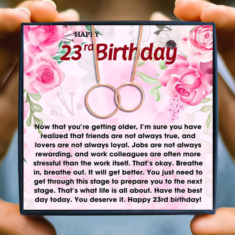 23rd Birthday Cute Gift Necklace for Her for Christmas 2023 | 23rd Birthday Cute Gift Necklace for Her - undefined | 23rd, 23rd Birthday Necklace, Meaningful Birthday Gift Necklace | From Hunny Life | hunnylife.com