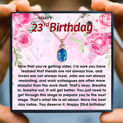 23rd Birthday Necklace Gift for Her 23rd Birthday Present in 2023 | 23rd Birthday Necklace Gift for Her 23rd Birthday Present - undefined | 23rd, 23rd Birthday Necklace | From Hunny Life | hunnylife.com