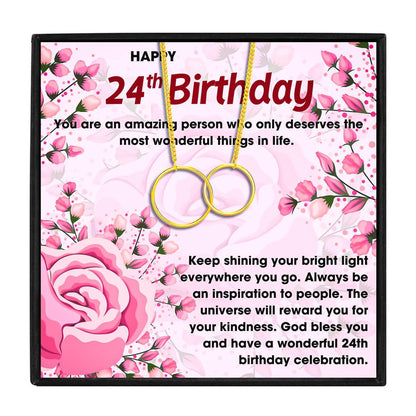 24th Birthday Gift Necklace for Women Birthday in 2023 | 24th Birthday Gift Necklace for Women Birthday - undefined | 24th, 24th Birthday Necklace, Meaningful Birthday Gift Necklace | From Hunny Life | hunnylife.com