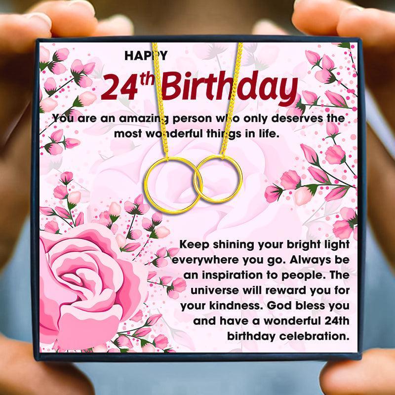 24th Birthday Gift Necklace for Women Birthday in 2023 | 24th Birthday Gift Necklace for Women Birthday - undefined | 24th, 24th Birthday Necklace, Meaningful Birthday Gift Necklace | From Hunny Life | hunnylife.com