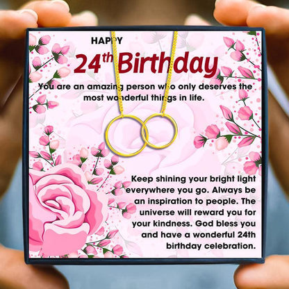 24th Birthday Gift Necklace for Women Birthday for Christmas 2023 | 24th Birthday Gift Necklace for Women Birthday - undefined | 24th, 24th Birthday Necklace, Meaningful Birthday Gift Necklace | From Hunny Life | hunnylife.com
