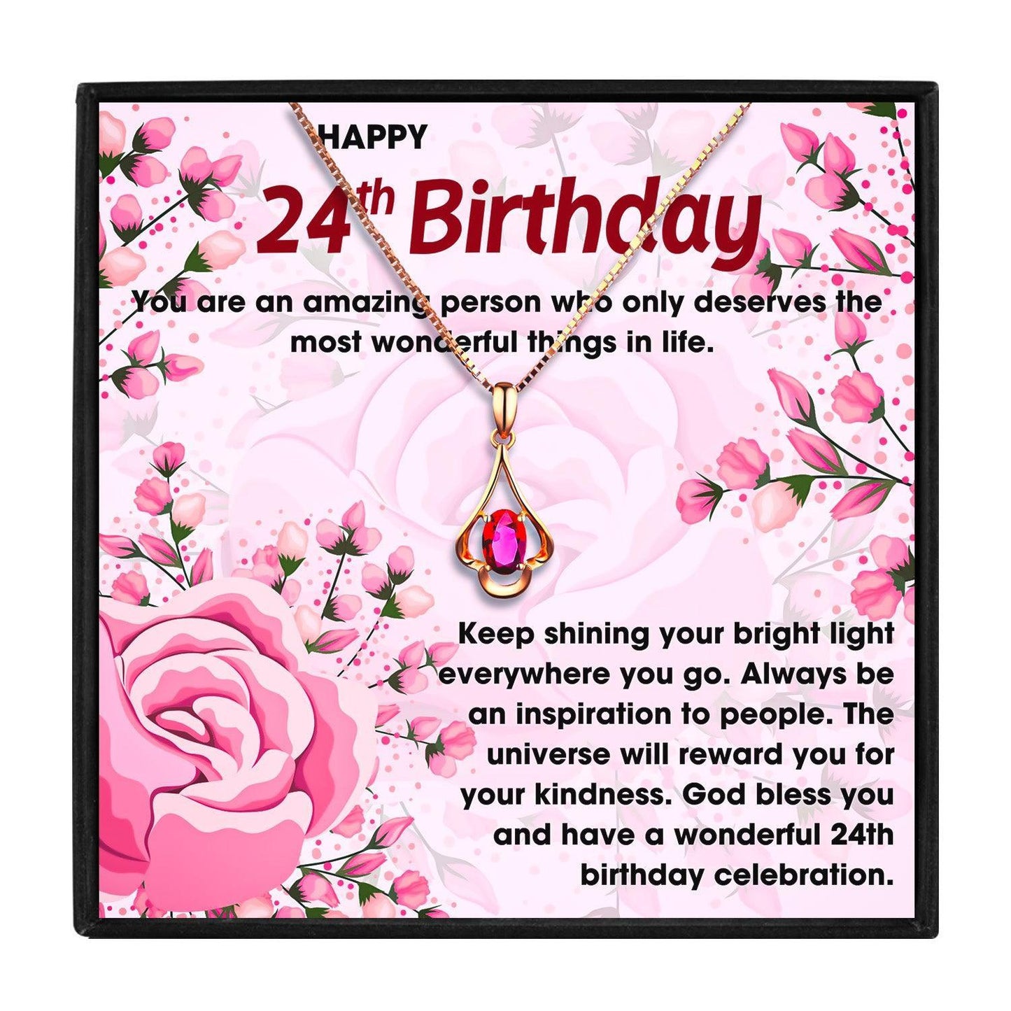 24th Birthday Necklace Gift for Her 24th Birthday Present for Christmas 2023 | 24th Birthday Necklace Gift for Her 24th Birthday Present - undefined | 24th, 24th Birthday Necklace | From Hunny Life | hunnylife.com