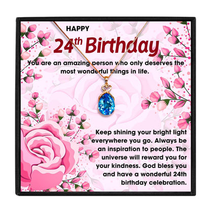 24th Birthday Necklace Gift for Her 24th Birthday Present in 2023 | 24th Birthday Necklace Gift for Her 24th Birthday Present - undefined | 24th, 24th Birthday Necklace | From Hunny Life | hunnylife.com