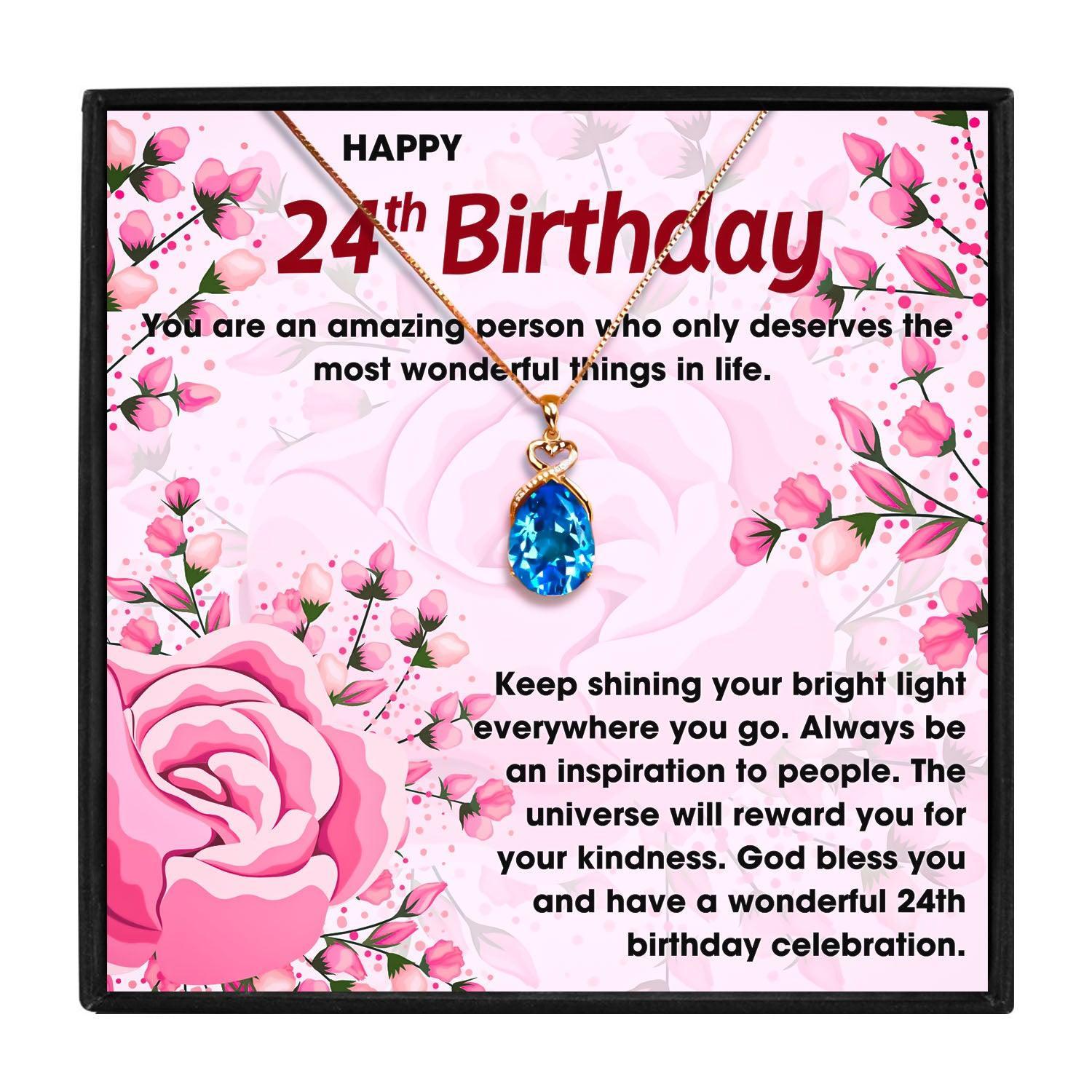 24th Birthday Necklace Gift for Her 24th Birthday Present for Christmas 2023 | 24th Birthday Necklace Gift for Her 24th Birthday Present - undefined | 24th, 24th Birthday Necklace | From Hunny Life | hunnylife.com