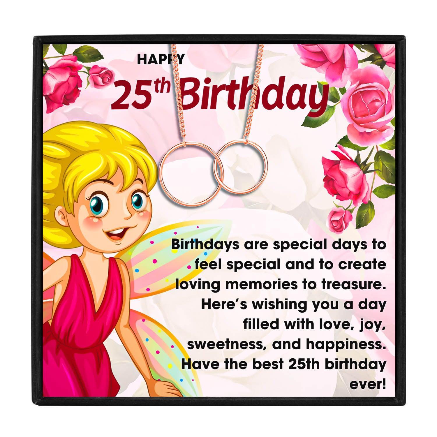 25th Happy Birthday Jewelry Gift for Women in 2023 | 25th Happy Birthday Jewelry Gift for Women - undefined | 25th, 25th Birthday Gift Necklace, Meaningful Birthday Gift Necklace | From Hunny Life | hunnylife.com
