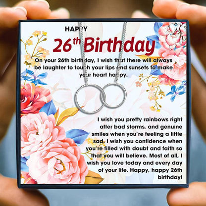 26th Happy Birthday Jewelry Gift for Women for Christmas 2023 | 26th Happy Birthday Jewelry Gift for Women - undefined | 26th, 26th Birthday Gift Necklace, Meaningful Birthday Gift Necklace | From Hunny Life | hunnylife.com