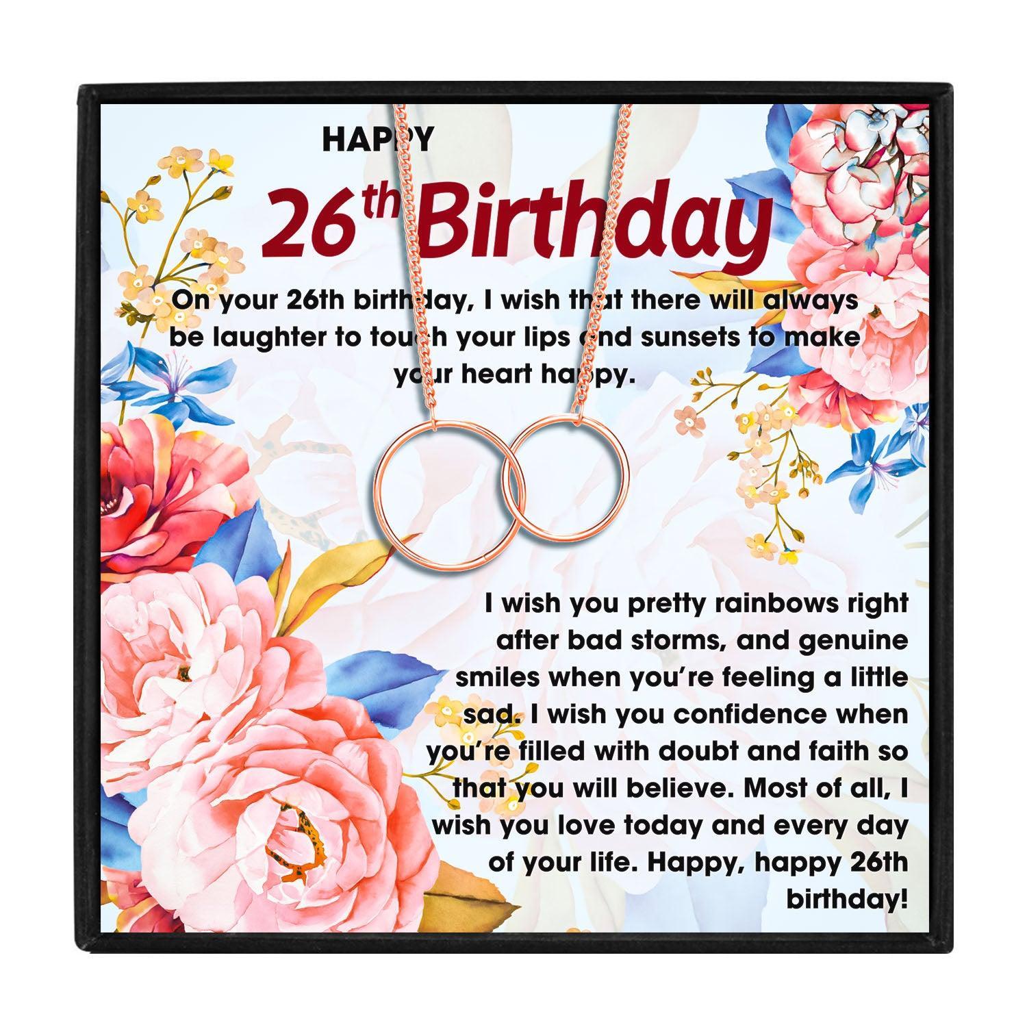 26th Happy Birthday Jewelry Gift for Women for Christmas 2023 | 26th Happy Birthday Jewelry Gift for Women - undefined | 26th, 26th Birthday Gift Necklace, Meaningful Birthday Gift Necklace | From Hunny Life | hunnylife.com