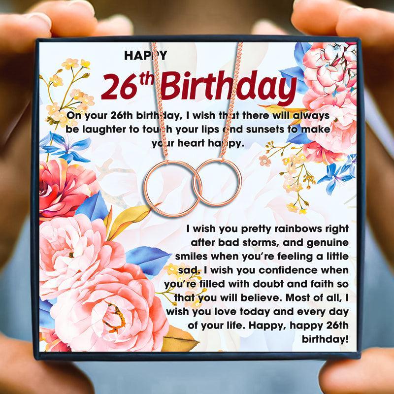 26th Happy Birthday Jewelry Gift for Women in 2023 | 26th Happy Birthday Jewelry Gift for Women - undefined | 26th, 26th Birthday Gift Necklace, Meaningful Birthday Gift Necklace | From Hunny Life | hunnylife.com