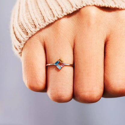 925 Birthstone Simple Diamond personalized Ring for Christmas 2023 | 925 Birthstone Simple Diamond personalized Ring - undefined | Birthstone ring, custom ring, personalized ring | From Hunny Life | hunnylife.com