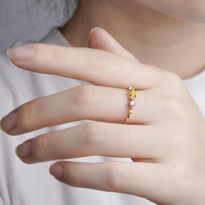 925 Silver Plated 14K Gold Female Ring in 2023 | 925 Silver Plated 14K Gold Female Ring - undefined | cute ring, S925 Silver Vintage Cute Ring, Sterling Silver s925 cute Ring | From Hunny Life | hunnylife.com