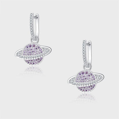 925 Silver Studded With Purple Zircon Star Earrings for Christmas 2023 | 925 Silver Studded With Purple Zircon Star Earrings - undefined | 925 Sterling Silver Earrings, 925 Sterling Silver Vintage Earrings, Creative Cute Earrings, Studded With Purple Zircon Star Earrings | From Hunny Life | hunnylife.com