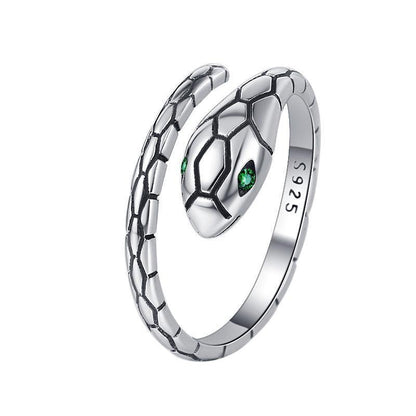 925 Sterling Silver Green Snake Eye Ring for Christmas 2023 | 925 Sterling Silver Green Snake Eye Ring - undefined | cute ring, Green Snake Eye Ring, S925 Sterling Silver ring | From Hunny Life | hunnylife.com