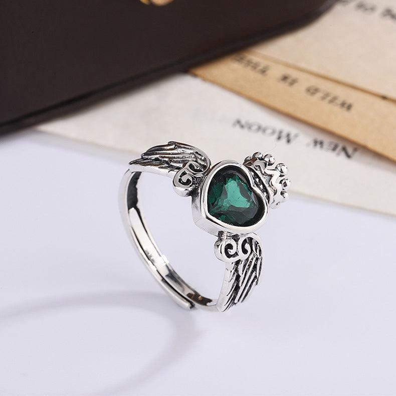 925 Sterling Silver Love Crown Women Ring for Christmas 2023 | 925 Sterling Silver Love Crown Women Ring - undefined | 925 Sterling Silver Crown Ring, cute ring, green birthstone ring, Love Crown Women Ring, Sterling Silver s925 cute Ring | From Hunny Life | hunnylife.com