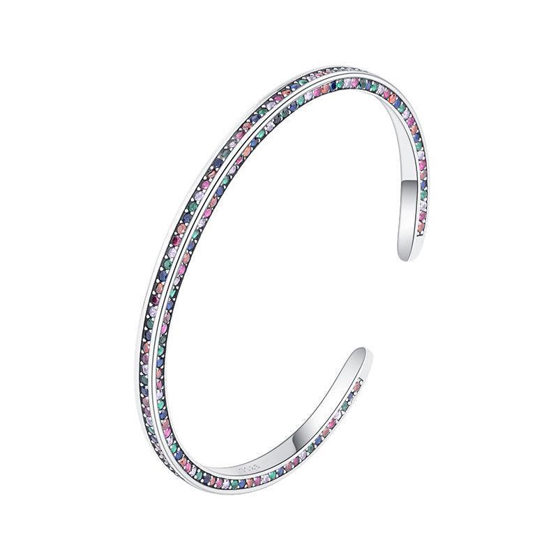 925 Sterling Silver Rainbow Zircon Bracelet Women for Christmas 2023 | 925 Sterling Silver Rainbow Zircon Bracelet Women - undefined | Luxury High Sense Delicate Cool Wind, Rainbow Zircon Bracelet Women, S925 Sterling Silver Bracelet | From Hunny Life | hunnylife.com