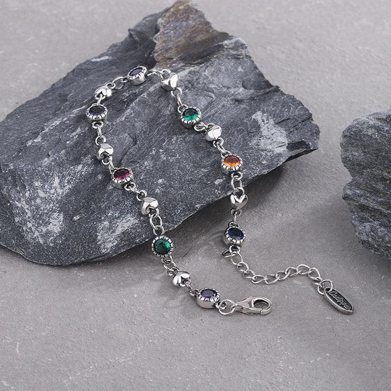 925 Sterling Silver Rainbow Zircon Solid Love Bracelet in 2023 | 925 Sterling Silver Rainbow Zircon Solid Love Bracelet - undefined | 925 Sterling Silver Rainbow Bracelet, s925 Rainbow Love Bracelet, S925 Sterling Silver Bracelet | From Hunny Life | hunnylife.com