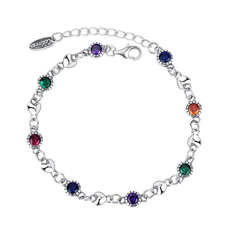 925 Sterling Silver Rainbow Zircon Solid Love Bracelet in 2023 | 925 Sterling Silver Rainbow Zircon Solid Love Bracelet - undefined | 925 Sterling Silver Rainbow Bracelet, s925 Rainbow Love Bracelet, S925 Sterling Silver Bracelet | From Hunny Life | hunnylife.com