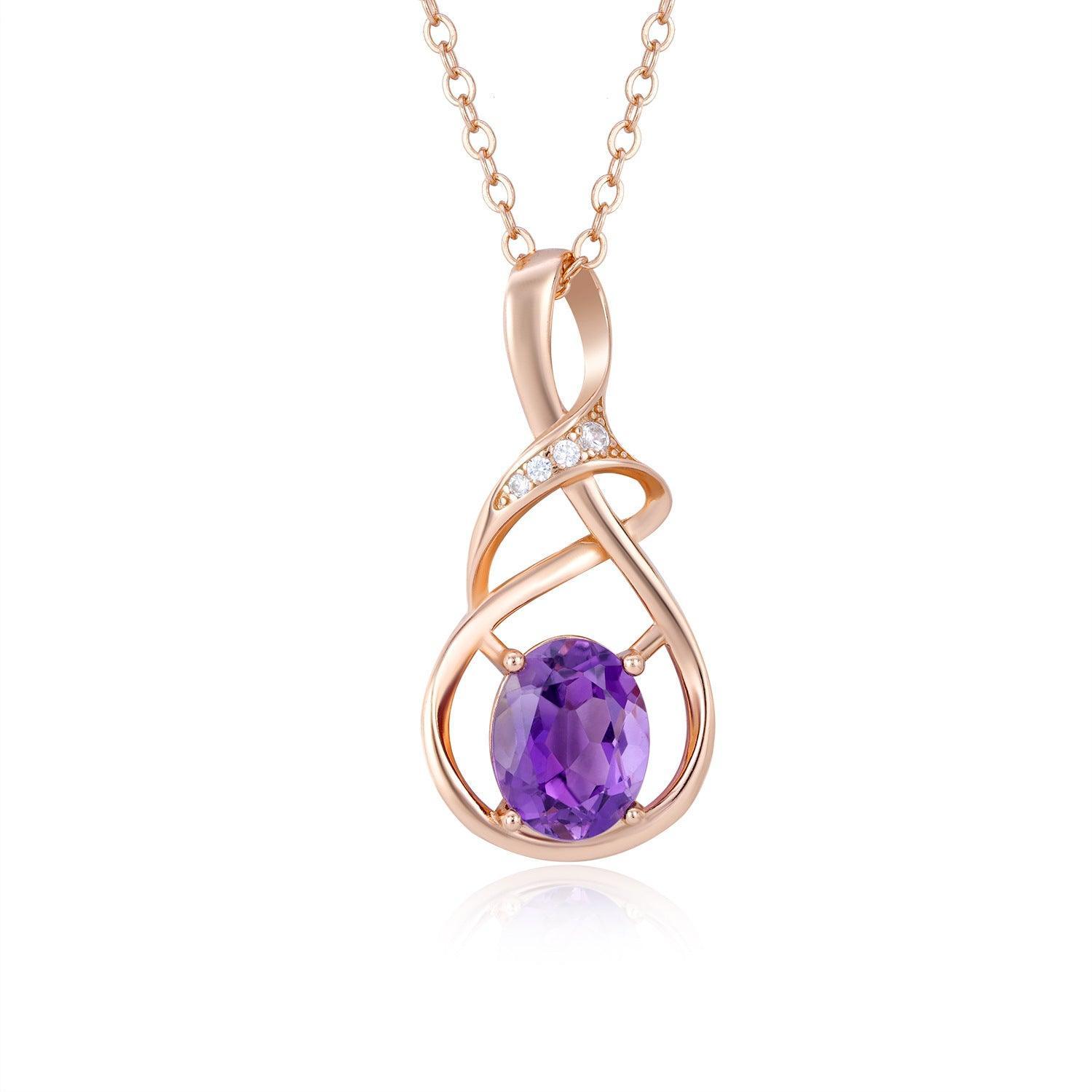 Amethyst S925 Silver Inlaid Pendant Necklace in 2023 | Amethyst S925 Silver Inlaid Pendant Necklace - undefined | Amethyst Inlaid Pendant, luxury necklace, Rose Gold Necklaces, S925 Silver Inlaid Pendant Necklace | From Hunny Life | hunnylife.com