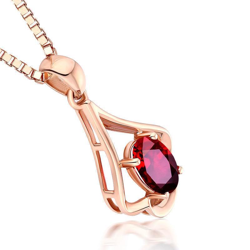 Anniversary Gemstones Rose Gold Necklace To My Girlfriend for Christmas 2023 | Anniversary Gemstones Rose Gold Necklace To My Girlfriend - undefined | Red Gemstone Rose Gold Necklace To My Girlfriend, Rose Gold Necklace Gift for Girlfriend, To My Amazing Girlfriend Gift Necklace from Boyfriend, to my girlfriend | From Hunny Life | hunnylife.com