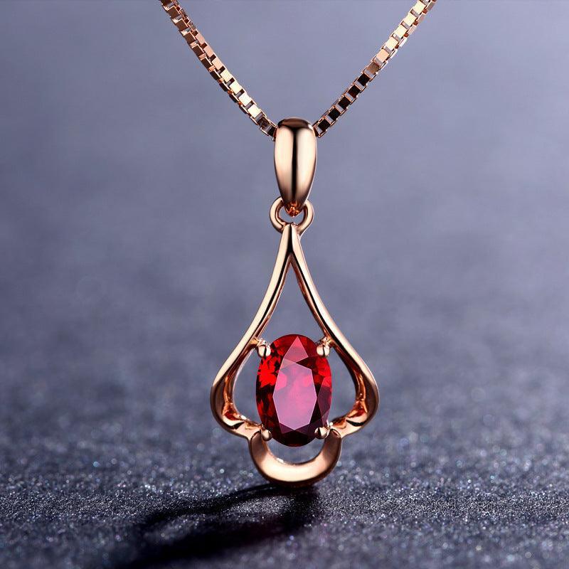 Anniversary Gemstones Rose Gold Necklace To My Girlfriend in 2023 | Anniversary Gemstones Rose Gold Necklace To My Girlfriend - undefined | Red Gemstone Rose Gold Necklace To My Girlfriend, Rose Gold Necklace Gift for Girlfriend, To My Amazing Girlfriend Gift Necklace from Boyfriend, to my girlfriend | From Hunny Life | hunnylife.com