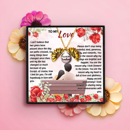 Anniversary Gifts For Girlfriend Of 2 Years for Christmas 2023 | Anniversary Gifts For Girlfriend Of 2 Years - undefined | 2 year anniversary gift, 2 year anniversary gift for wife, 2 year wedding anniversary gift, 2nd anniversary gift ideas, Sunflower Necklaces | From Hunny Life | hunnylife.com