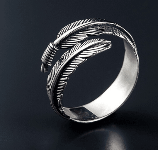 Antique Feather 925 Sterling Silver Ring for Christmas 2023 | Antique Feather 925 Sterling Silver Ring - undefined | Antique Feather Ring 925 Sterling Silver | From Hunny Life | hunnylife.com