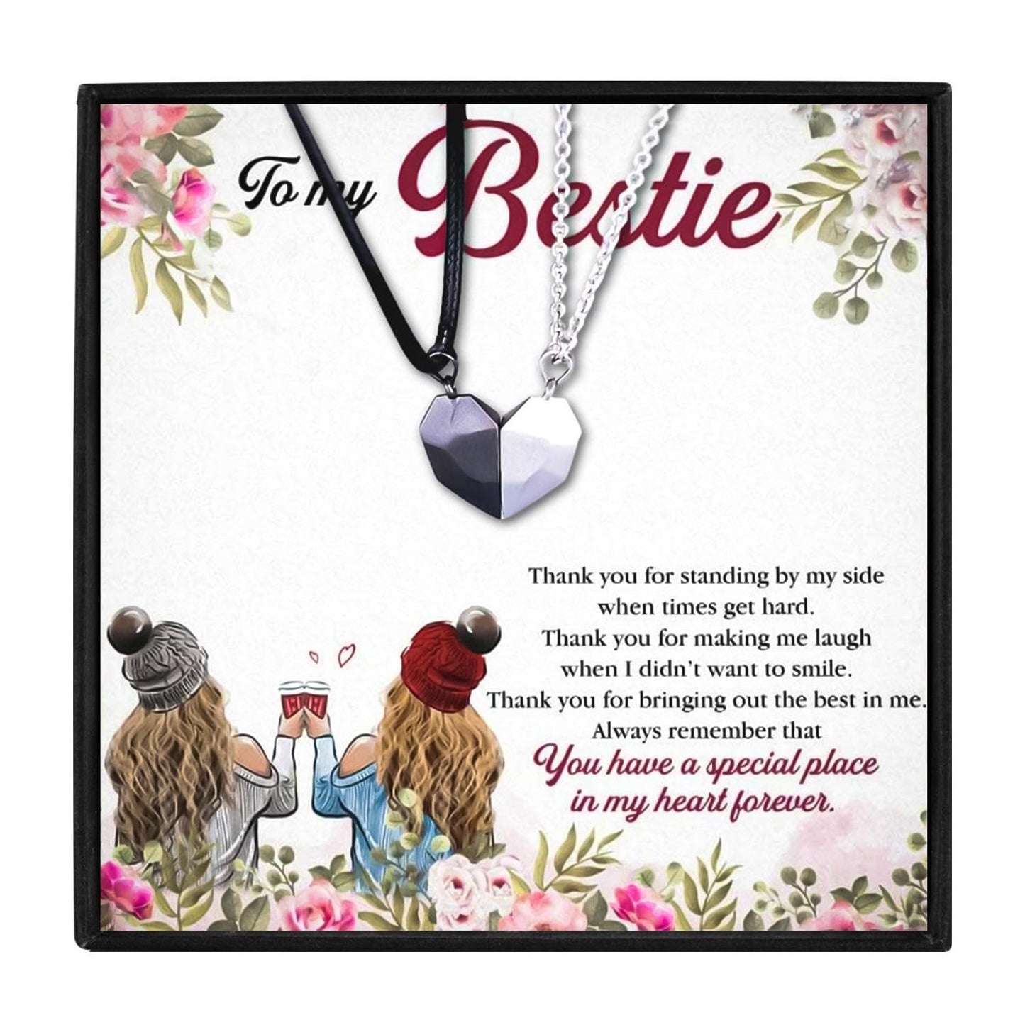 BFF Magnetic Best Friend Jewelry Gift Set for Christmas 2023 | BFF Magnetic Best Friend Jewelry Gift Set - undefined | best friend necklace for 2, best friend necklaces magnetic, Friendship Pendant Necklaces, gift ideas for Best Friends, Magnetic Friendship necklace, Magnetic heart Necklace, To My Best Friend Friendship Gift Necklace Set | From Hunny Life | hunnylife.com