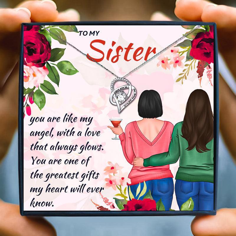 GetUSCart- Sister Gifts from Sister gChristmas Gifts Birthday Gifts Little  Sister Big Part of My Life Xmas Gifts Best Sister Mothers Day Gifts Love  Sign Wooden Hanging Heart Wood Sign
