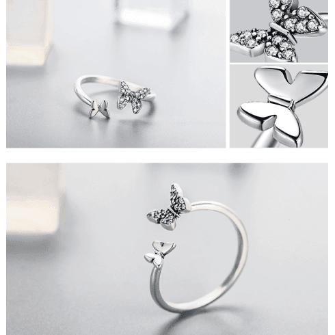 Butterfly S925 Sterling Silver Ring for Christmas 2023 | Butterfly S925 Sterling Silver Ring - undefined | Butterfly S925 Sterling Silver Ring, rings | From Hunny Life | hunnylife.com