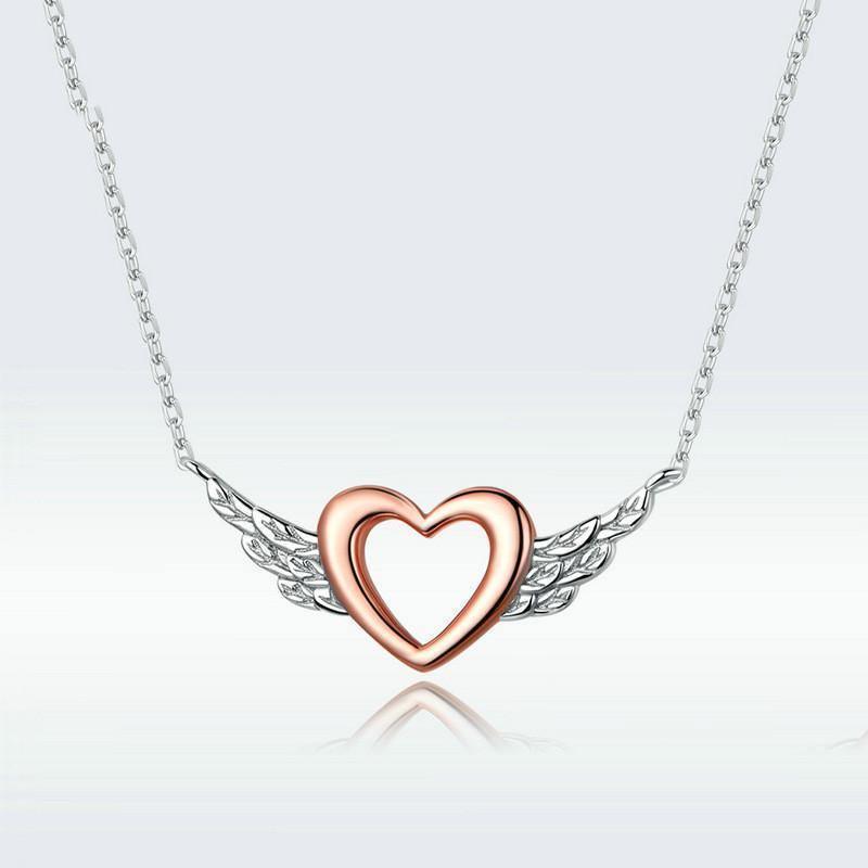Charm Love Wings Rose Gold Necklace in 2023 | Charm Love Wings Rose Gold Necklace - undefined | Charm Love Wings Rose Gold Necklace, Heart Wings Necklace, other necklace | From Hunny Life | hunnylife.com