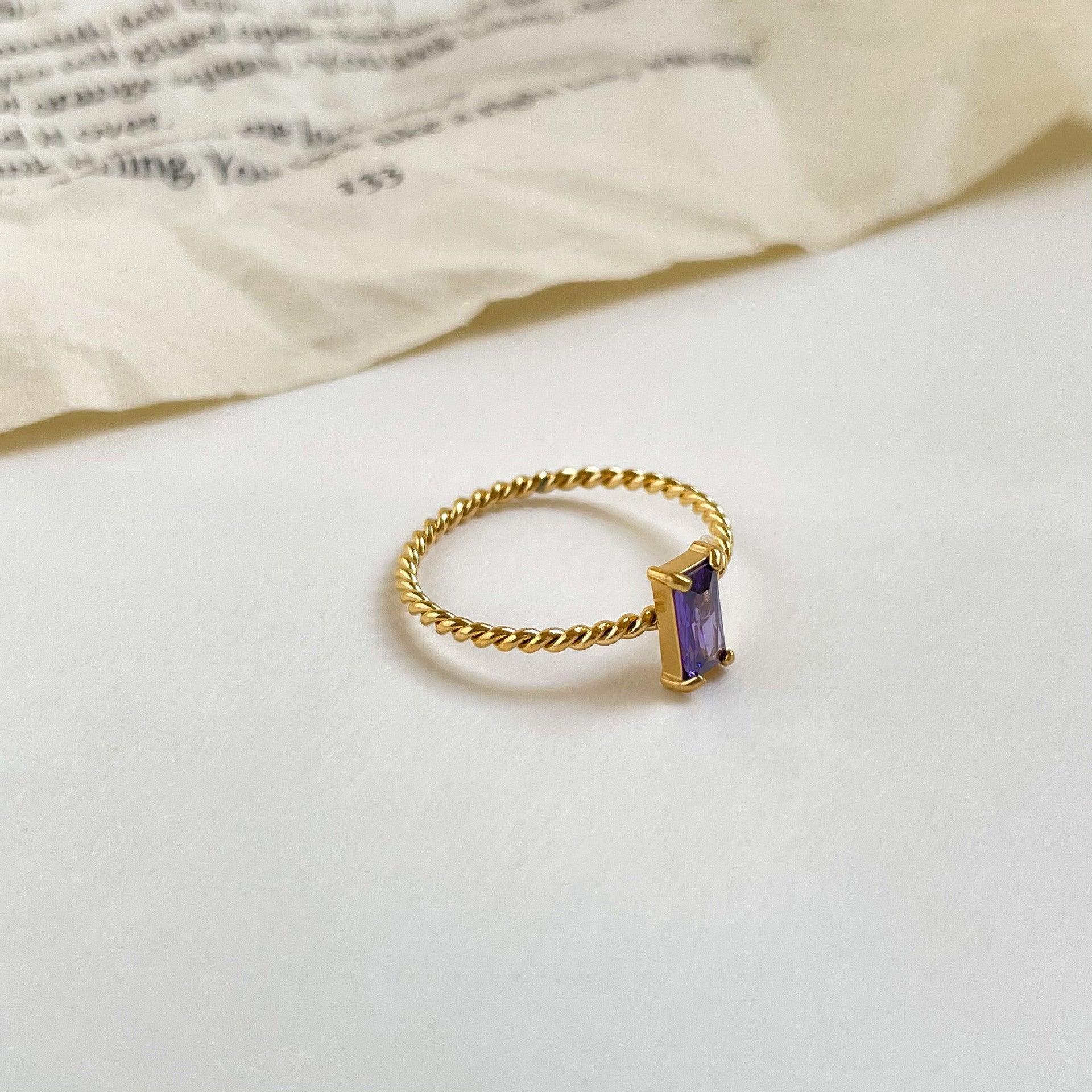 Colorful Fairy Purple Square Zircon Fine Linen Wreath Ring for Christmas 2023 | Colorful Fairy Purple Square Zircon Fine Linen Wreath Ring - undefined | cute ring, Purple Square, rings, Sterling Silver s925 cute Ring | From Hunny Life | hunnylife.com