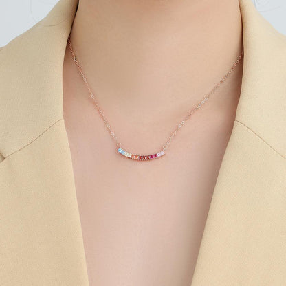 Colorful Zircon S925 Silver Rainbow Necklace in 2023 | Colorful Zircon S925 Silver Rainbow Necklace - undefined | Colorful Zircon S925 Silver Rainbow Necklace, gift, gift ideas, Gift Necklace, necklace, Necklaces, other necklace | From Hunny Life | hunnylife.com