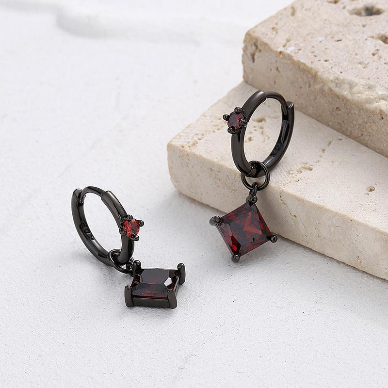 Cool Black Gold Red Gemstone Luxury Earrings Set in 2023 | Cool Black Gold Red Gemstone Luxury Earrings Set - undefined | 925 Sterling Silver Vintage Earrings, Black Gold Red Gemstone Earring, Creative Cute Earrings, cute earring, Red Gemstone Luxury Earrings Set | From Hunny Life | hunnylife.com