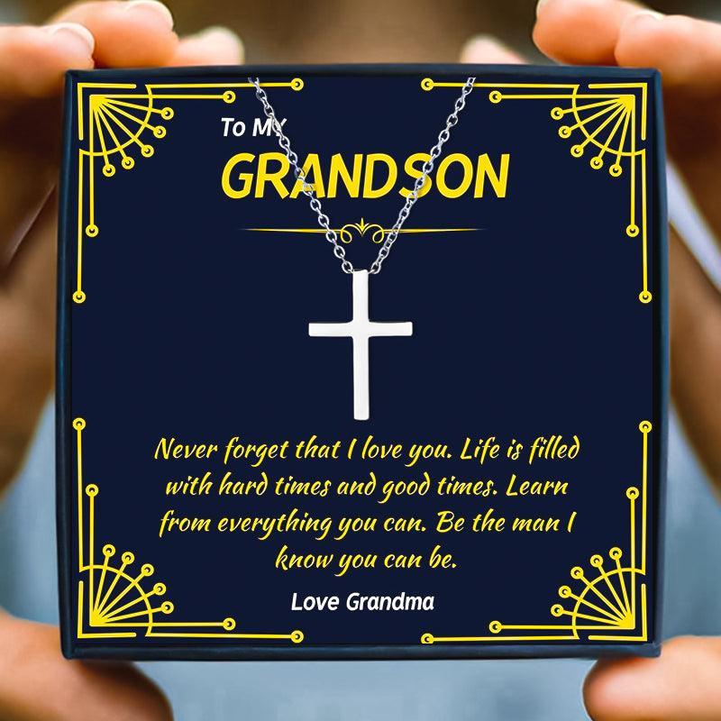 Cross Necklace For My Grandson From Grandma in 2023 | Cross Necklace For My Grandson From Grandma - undefined | birthday gift grandson, cross necklace, Cross Necklace For My Grandson, grandson, grandson gift, grandson necklace, To my Grandson Gift Necklace | From Hunny Life | hunnylife.com