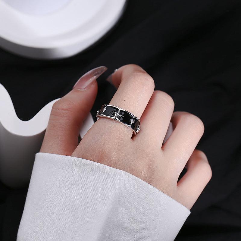 Crown Women's Luxury Black Glue Finger Ring in 2023 | Crown Women's Luxury Black Glue Finger Ring - undefined | Crown Women's Finger Ring, Crown Women's Luxury Black Ring, Retro Ring | From Hunny Life | hunnylife.com